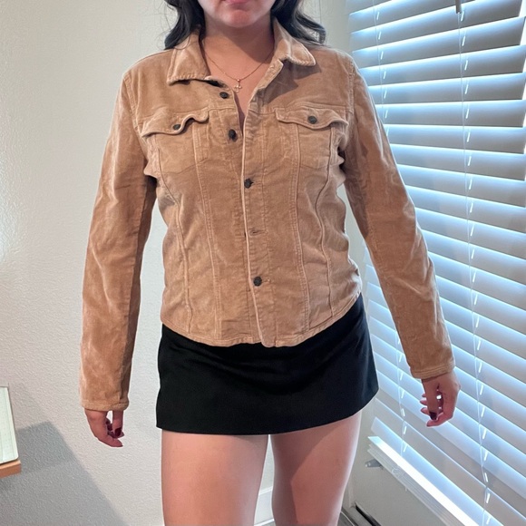 Brown Faux Suede Button Up Jacket - Picture 1 of 6